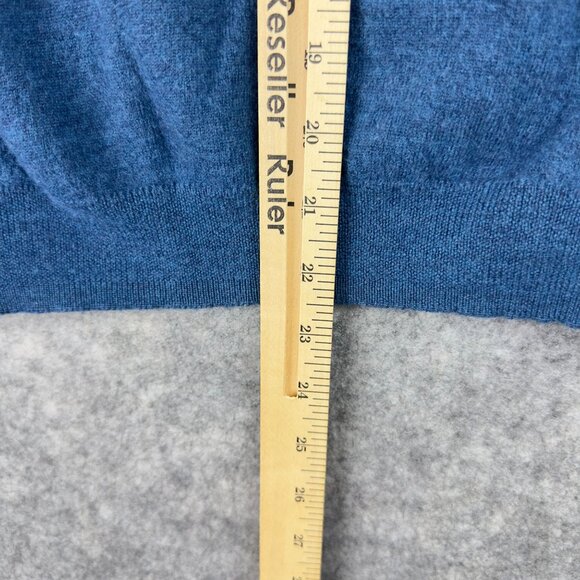 Jos. A. Bank Sweater Mens L Blue Merino Wool Pullover Signature Collection Colla - Picture 7 of 8